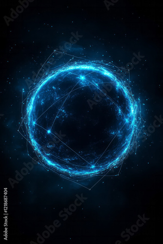 A serene image of a spherical digital interface with atomic motifs, facilitating seamless social interactions and real-time communication across the globe,