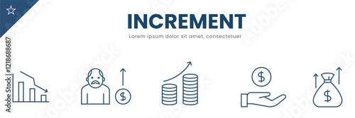 increment concept with icon set