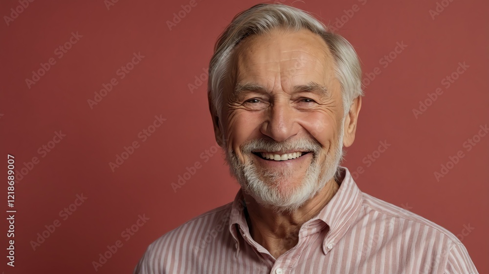 elderly caucasian male in casual wear on pastel color background model portrait smiling for ad concept space for text elderly caucasian male in casual wear on pastel color background model portrait smiling for ad concept space for text