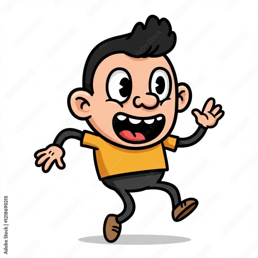 Joyful Cartoon Boy Jumping Cheerful Kid Illustration Happy Child Character Design Joyful Cartoon Boy Jumping Cheerful Kid Illustration Happy Child Character Design