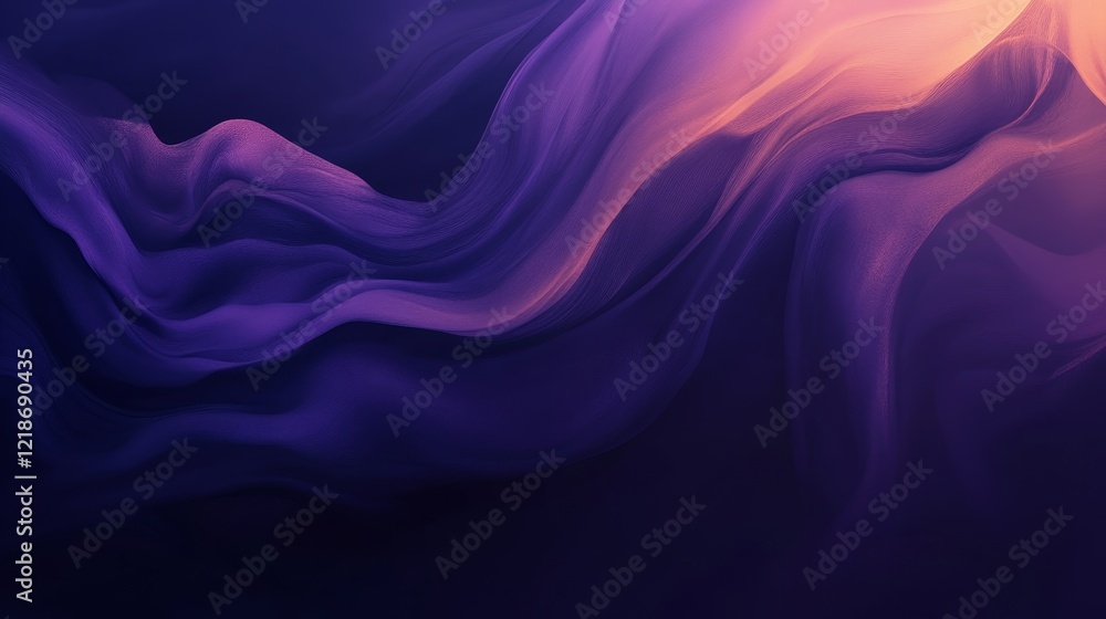 Obraz premium Abstract Purple and Orange Wave Composition Digital Art, Abstract Background,Fluid, Gradient Abstract art, digital painting