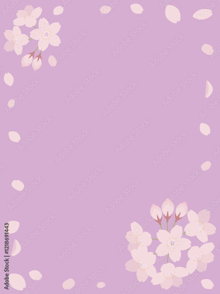 桜の花のバナー背景素材 縦長 桜の花のバナー背景素材 縦長