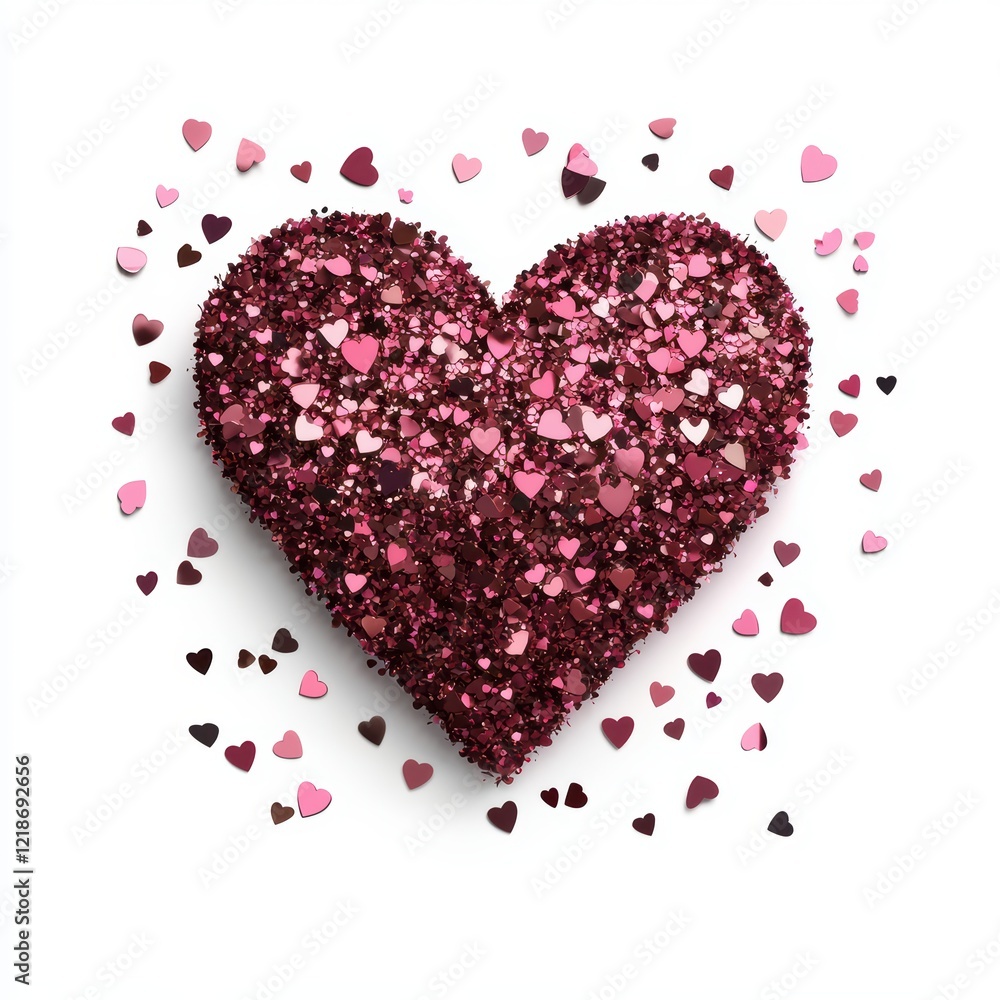 Glittering Heart Shape Made from Sparkling Shimmering Hearts Glittering Heart Shape Made from Sparkling Shimmering Hearts