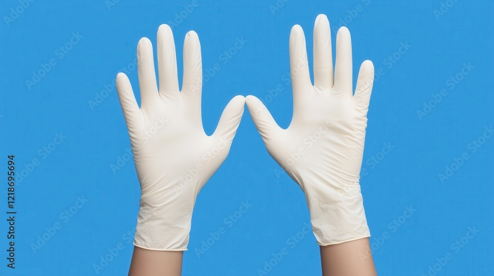 Two hands in medical gloves form the shape of a heart against a soft blue background, symbolizing care, compassion, and health. Two hands in medical gloves form the shape of a heart against a soft blue background, symbolizing care, compassion, and health.