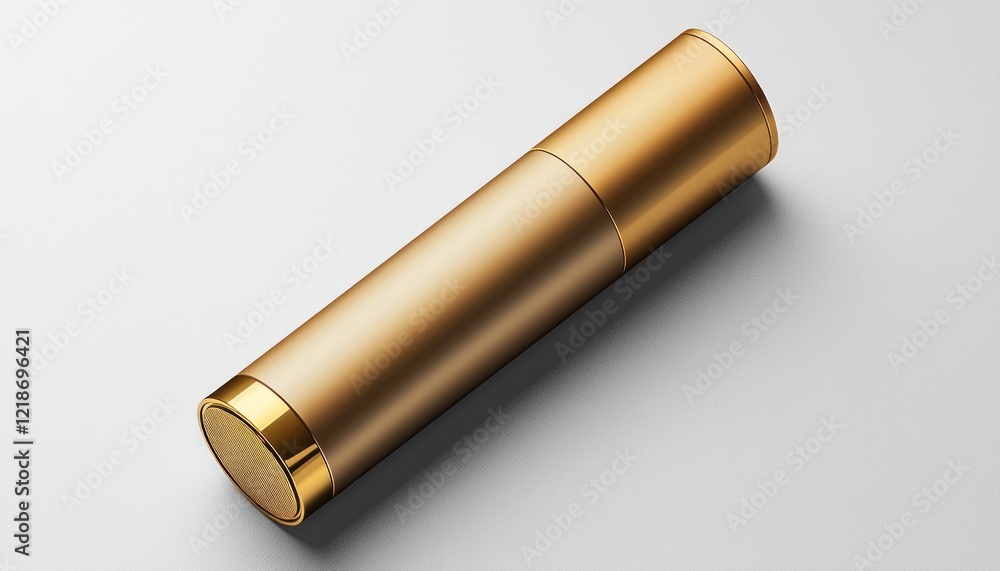 A gold tube mockup on a pristine white background, ideal for showcasing high-end beauty or cosmetic products. A gold tube mockup on a pristine white background, ideal for showcasing high-end beauty or cosmetic products.