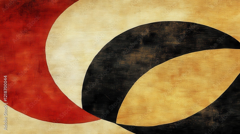Abstract Red Black Gold Beige Circular Artwork Abstract Red Black Gold Beige Circular Artwork