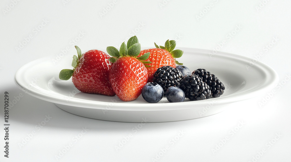 Mixed berries on a simple plate Mixed berries on a simple plate