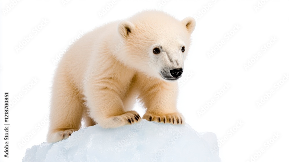 Adorable Polar Bear Cub On Ice Floe Adorable Polar Bear Cub On Ice Floe
