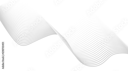 Black Wavy Lines Isolated on White Abstract Background Design, Abstract wave element for design. Digital frequency track equalizer. Stylized line art background.