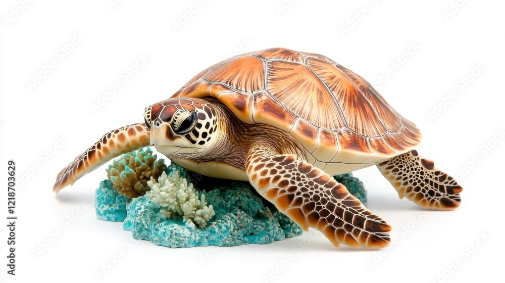 Fototapeta premium Close Up of a Sea Turtle on a Coral Reef