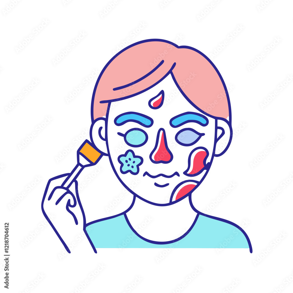 face paint icon, face paint vector illustration-simple illustration of face paint, perfect for face paint logos and icons face paint icon, face paint vector illustration-simple illustration of face paint, perfect for face paint logos and icons