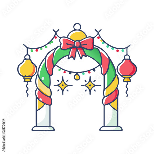 festive archway icon, festive archway vector illustration-simple illustration of festive archway, perfect for festive archway logos and icons