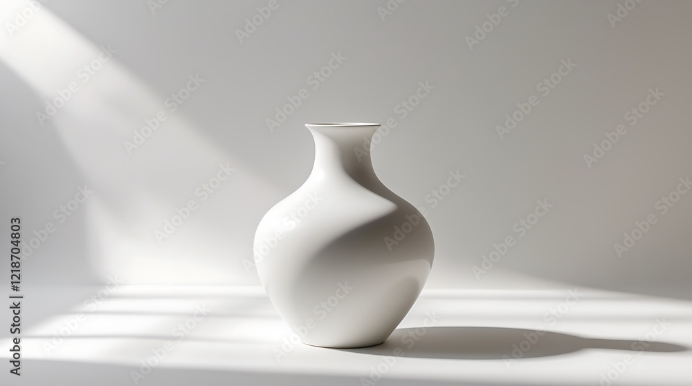 Serene White Vase in Sunlight