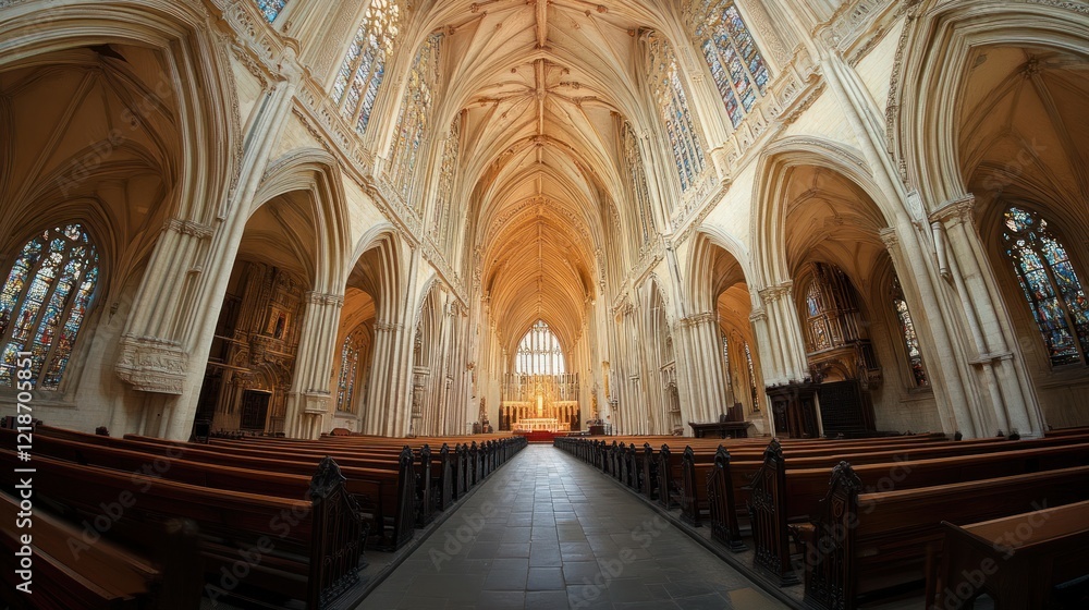 Fototapeta premium Magnificent Interior of Peterborough Cathedral: A Stunning Architectural Masterpiece