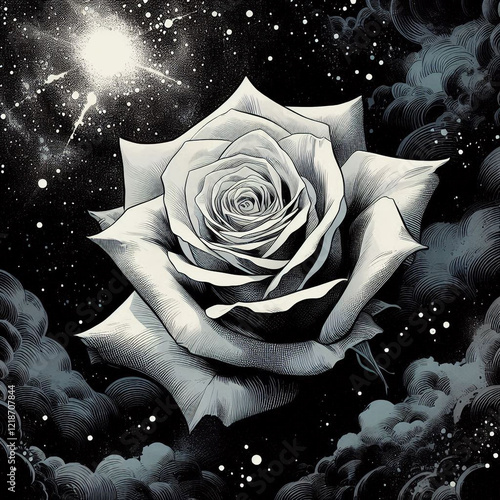 This rose looks like it belongs in outer space. So dreamy! photo