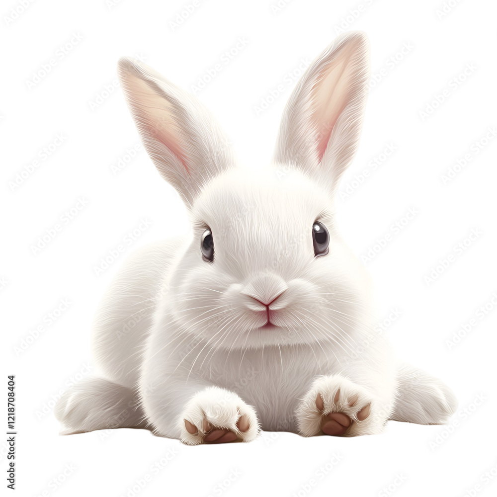 Fototapeta premium Easter Cute Bunny Clipart Vector Illustration