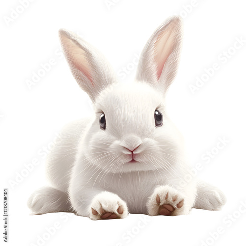 Easter Cute Bunny Clipart Vector Illustration