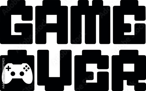Game over design vector art