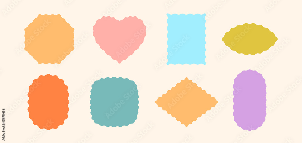 Frames Scalloped Vector Corrugated Shapes Set. Scallop Frame Wavy Retro Stickers Collection. Zig Zag Edge Geometric Borders Tag Boxes. Wiggle Line Design Sign Backgrounds. Isolated Frames Scalloped Vector Corrugated Shapes Set. Scallop Frame Wavy Retro Stickers Collection. Zig Zag Edge Geometric Borders Tag Boxes. Wiggle Line Design Sign Backgrounds. Isolated