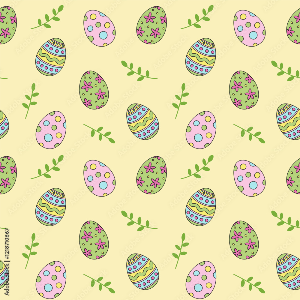 Seamless pattern with Easter eggs. Seamless pattern with Easter eggs.