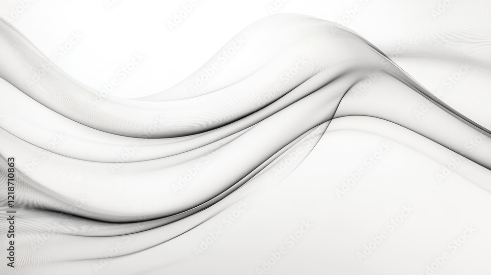 Obraz premium Abstract grayscale flowing smoke wave design.