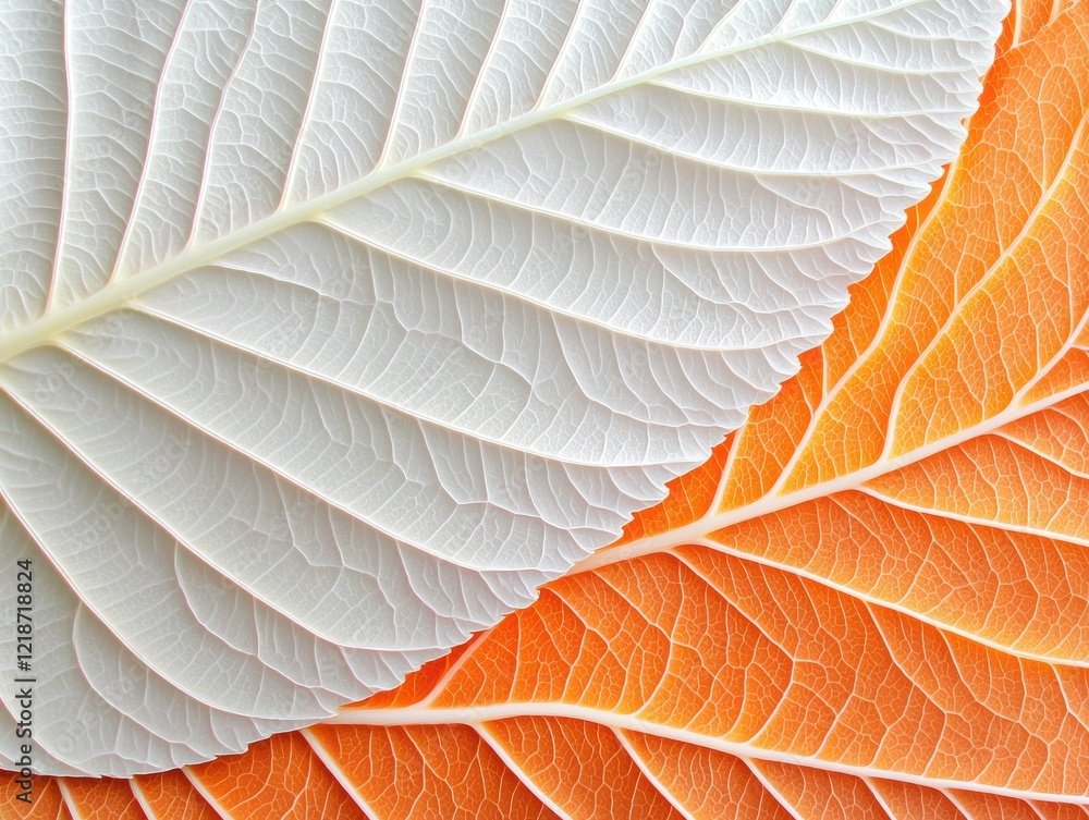 Obraz premium Macro texture of autumn maple leaf veins nature close-up warm rustic tones
