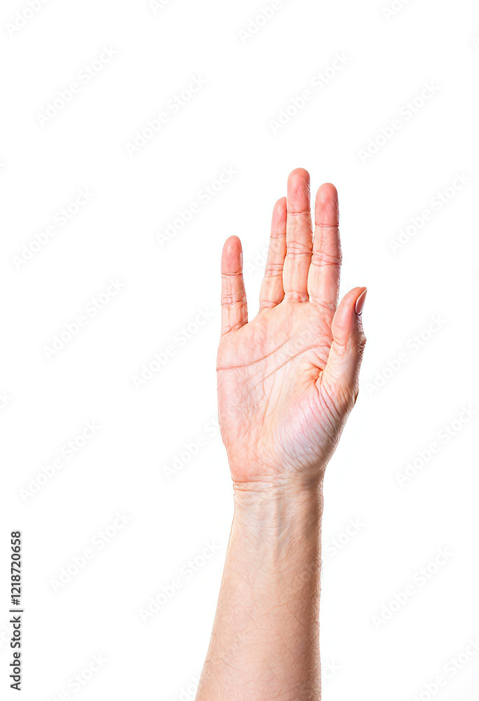 Hand reaching up isolated on white background.
Hand reaching up isolated on white background.