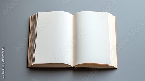 A pristine white book mockup on a gray background, empty and ready for your creative ideas.