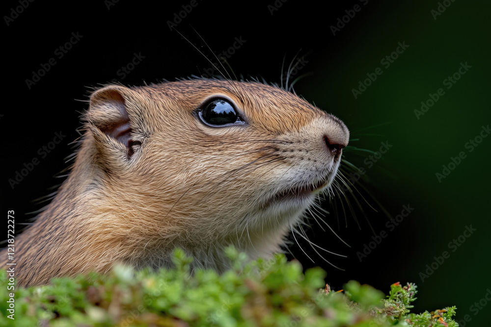 close up of wild little rodent, ground squirrel