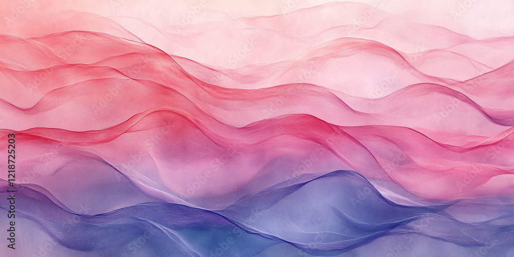 Soft Waves of Pink and Blue Colors Blend Together in a Serene Abstract Landscape Soft Waves of Pink and Blue Colors Blend Together in a Serene Abstract Landscape