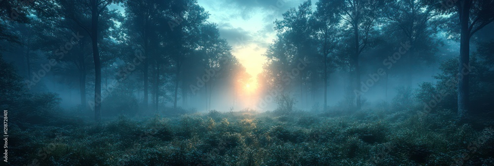 Mystical Dawn in the Enchanting Forest