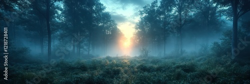 Wallpaper Mural Mystical Dawn in the Enchanting Forest Torontodigital.ca