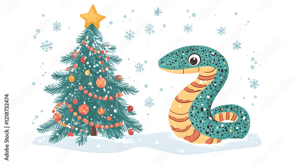 Obraz premium new year snake