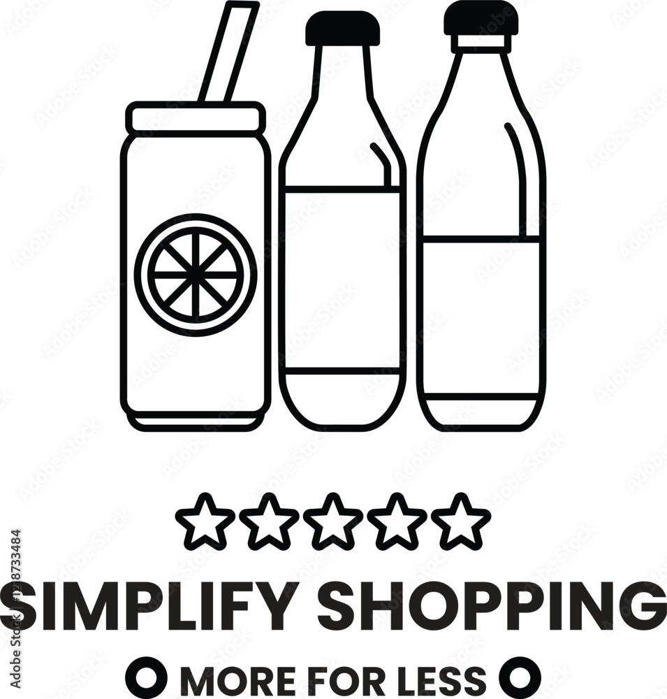 A illustration in the concept of supermarket in line drawing style A illustration in the concept of supermarket in line drawing style
