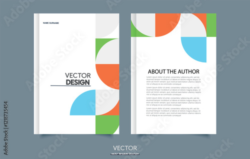 Vector Design Book Cover and Author Page Template business card template