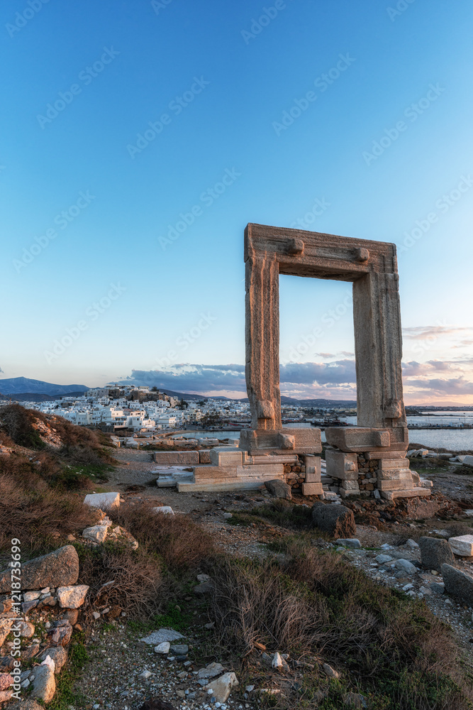Temple of Apollo and Naxos Sunset Temple of Apollo and Naxos Sunset