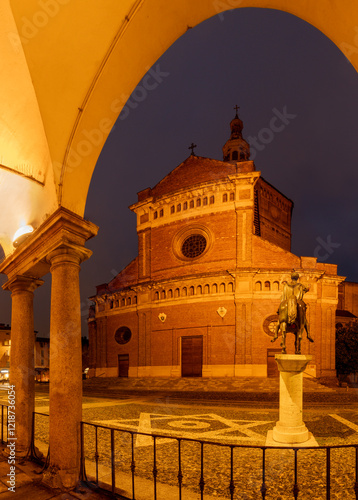 Pavia - The Cathedral - Cattedrale di Santo Stefano e Santa Maria Assunta at dusk. photo