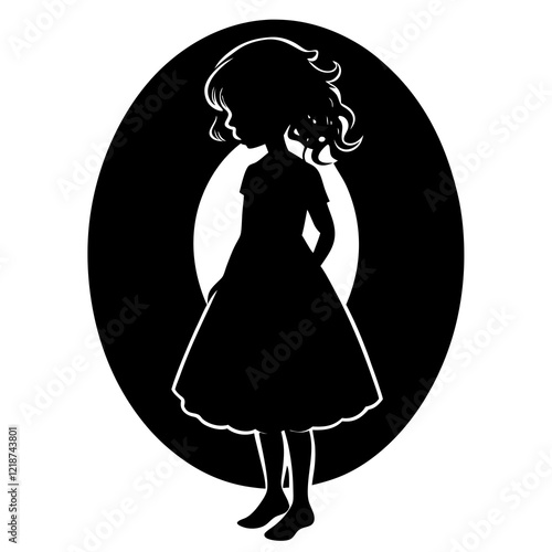 A vector illustration depicting female face silhouettes or icons, serving as avatars or profiles for unknown or anonymous individuals. The illustration portrays a man and a woman portrait.