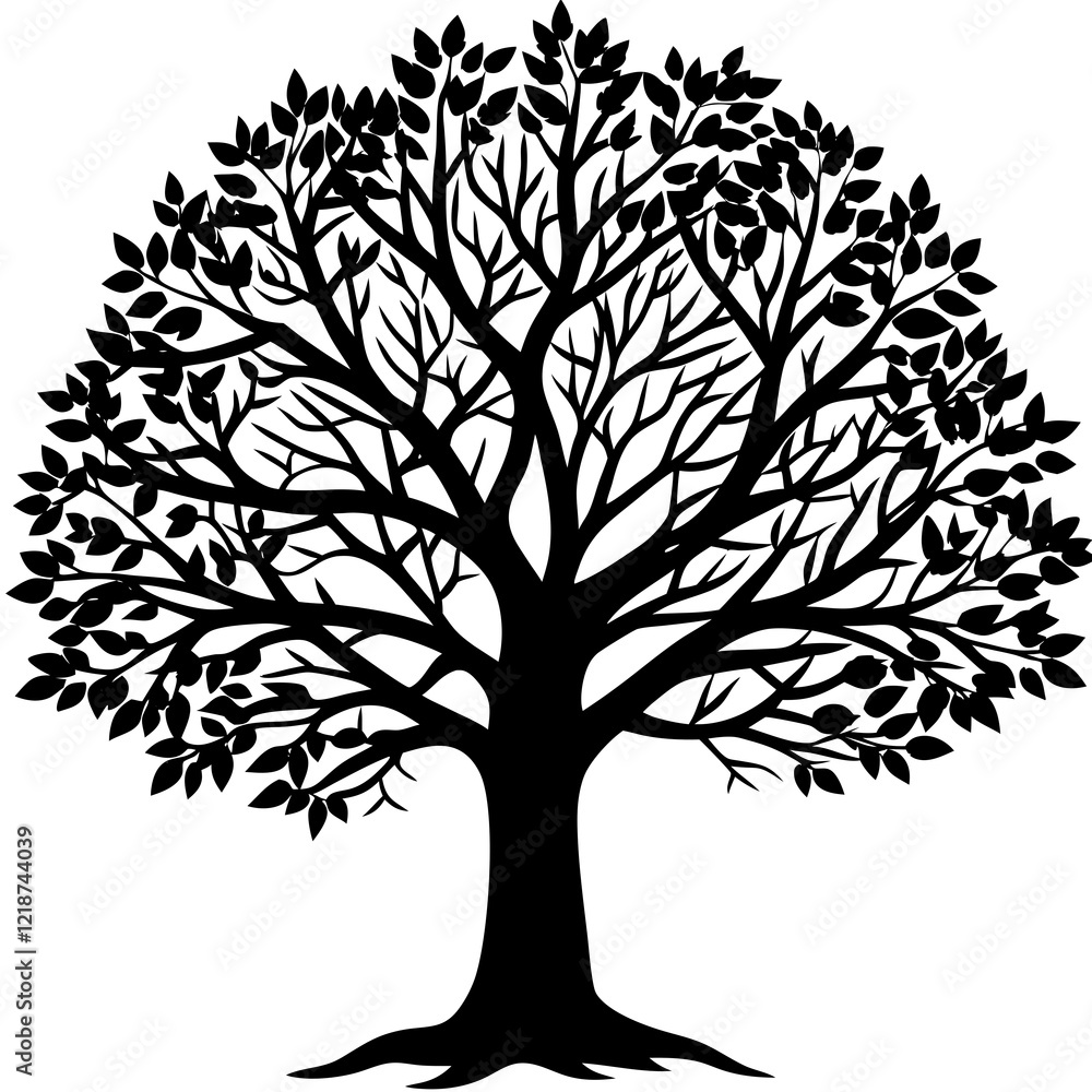 Obraz premium Trees Pictogram Set, Pine Tree Silhouette.