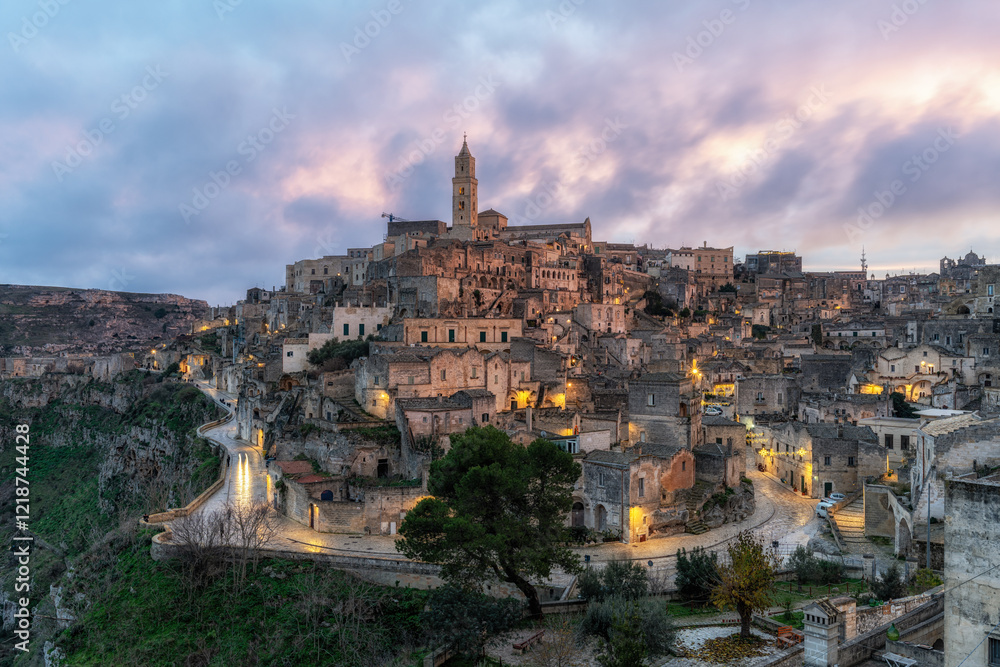 Naklejka premium Sassi Sunset Viewpoint Matera