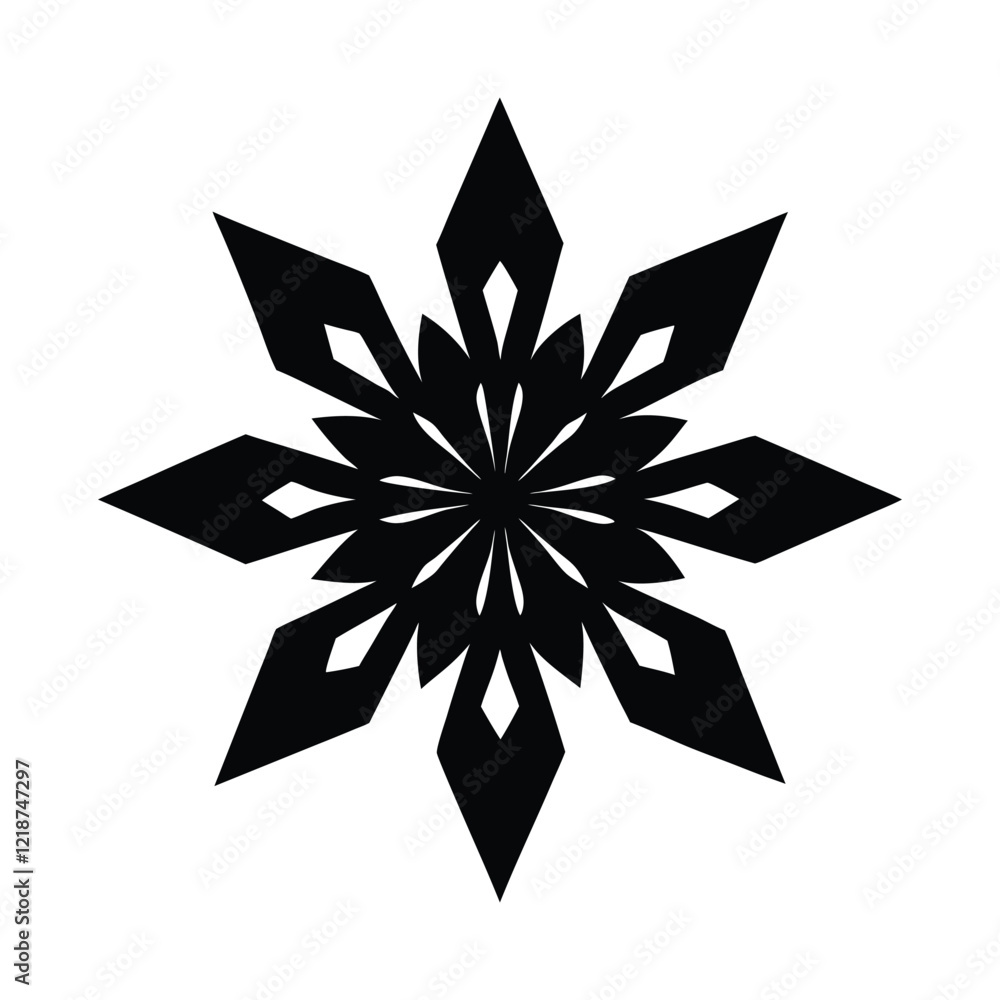 Obraz premium black and white snowflake