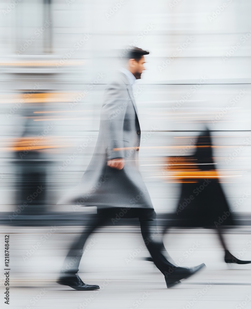 Busy city streets come alive with motion on a brisk winter day Busy city streets come alive with motion on a brisk winter day