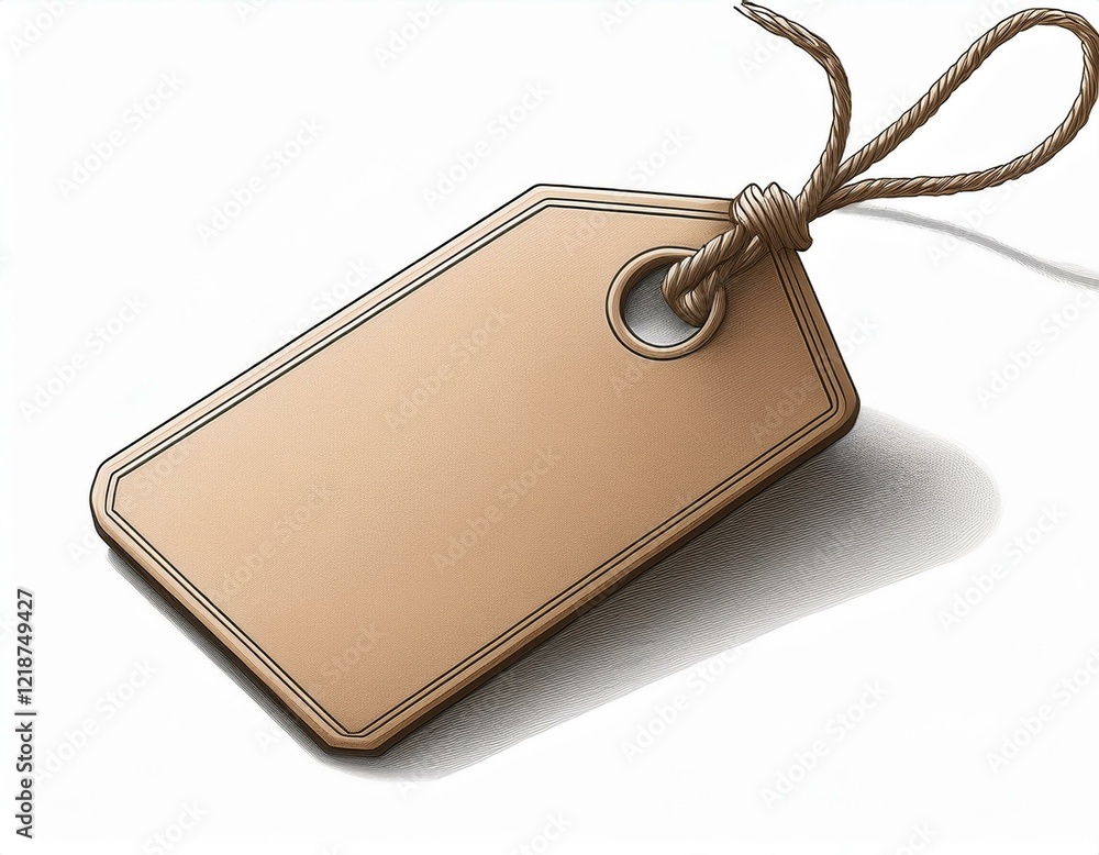 Fototapeta premium empty price tag with a string isolated