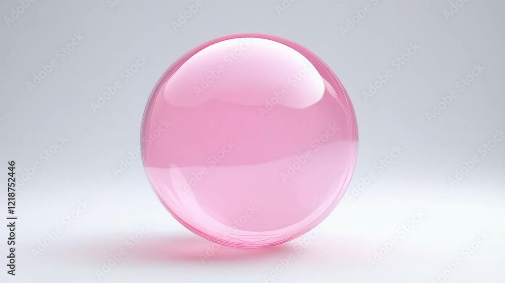 Glossy Pink Sphere with Translucent Surface in Soft Light Glossy Pink Sphere with Translucent Surface in Soft Light