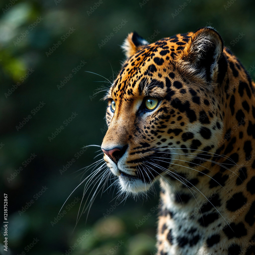 Concept photo of close up portrait of a leopard, tiger Concept photo of close up portrait of a leopard, tiger