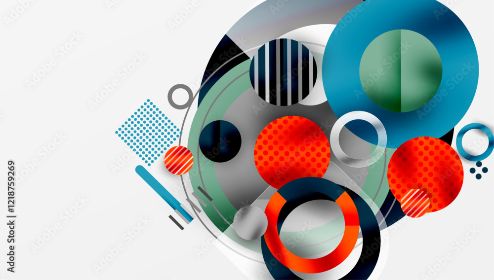 Fototapeta premium Abstract background - layered geometric shapes with smooth gradients and transparency