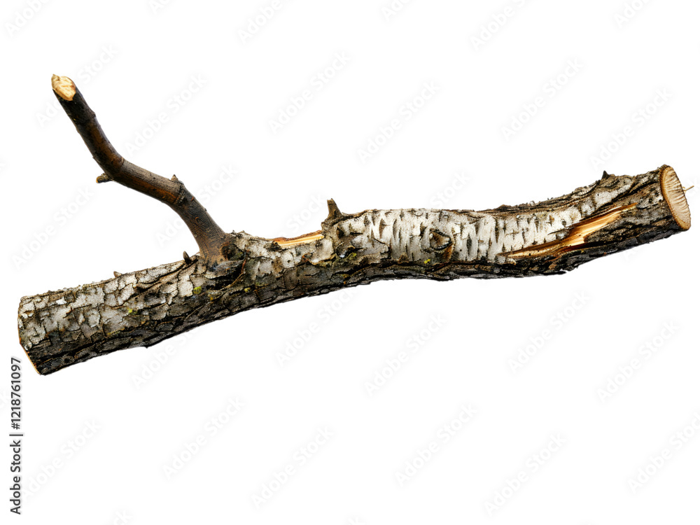 A Broken Tree Branch Isolated On Black Background A Broken Tree Branch Isolated On Black Background
