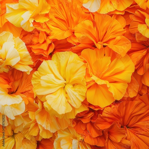 Wallpaper Mural Macro view of bright orange and yellow marigold petals in sunny environment floral cheerful atmosphere Torontodigital.ca