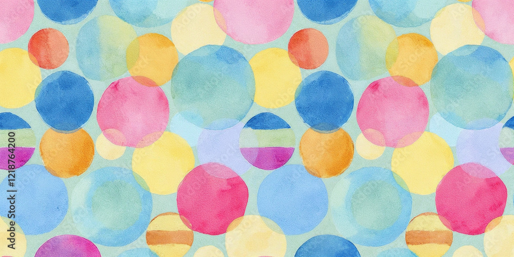 Watercolor illustration of circle pattern, circle background Watercolor illustration of circle pattern, circle background