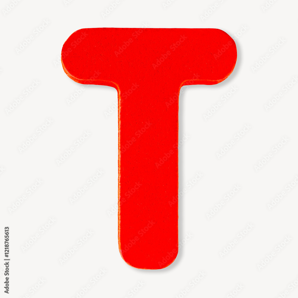 Photo of letter T uppercase alphabet plastic on white background Photo of letter T uppercase alphabet plastic on white background